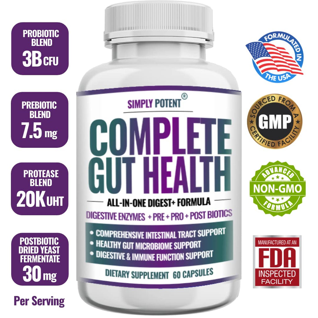 Simply Potent Digestive Enzymes with Prebiotics & Probiotics - 60 Capsules - image 2