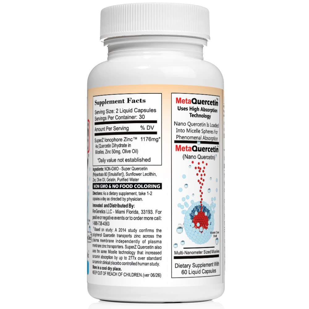 REVGENETICS MetaQuercetin SuperZ Zinc Ionophore - 60 Capsules - image 4