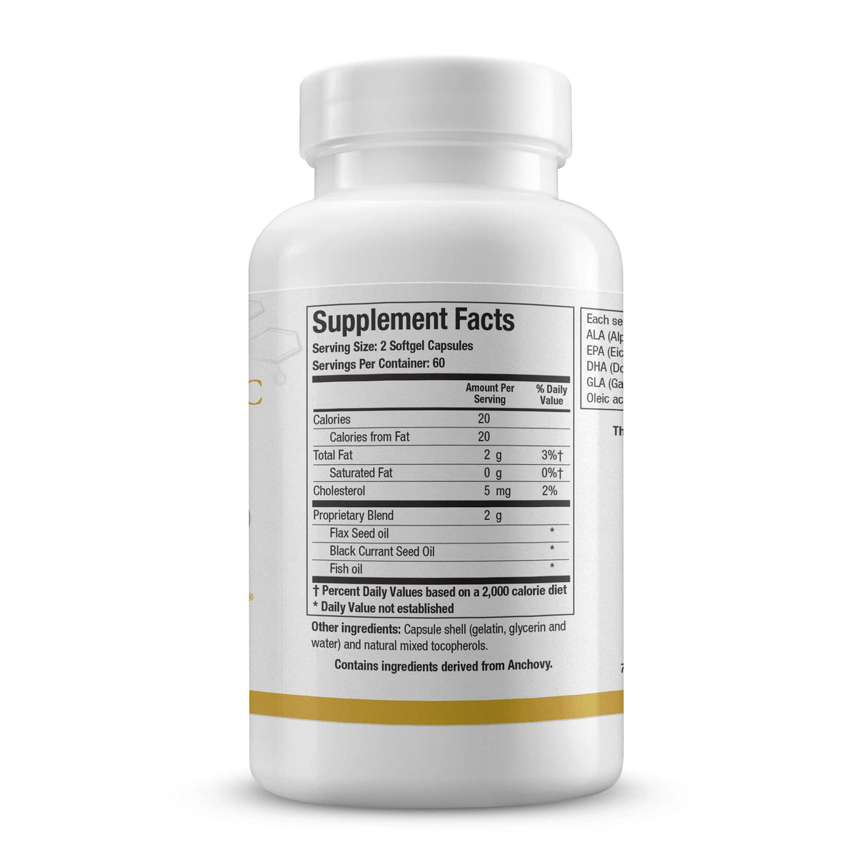 BIOTICS RESEARCH Optimal EFAs-BC Triple Omega 3 6 9 - 120 Softgels - image 3