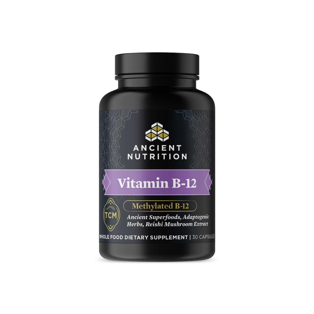 Ancient Nutrition Methylated Vitamin B12 Supplement for Energy - 30 Capsules