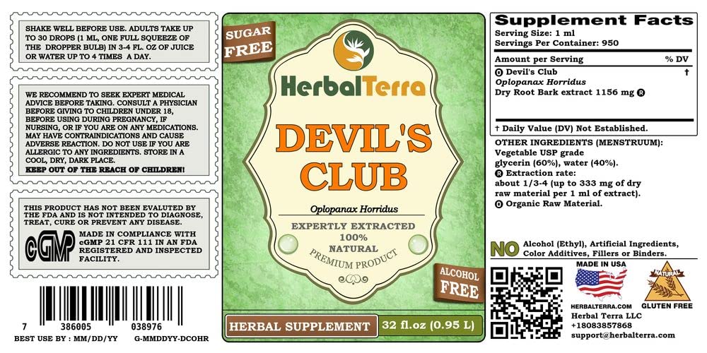 Herbal Terra LLC Devil's Club (Oplopanax Horridus) Tincture