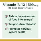 Nature's Bounty Vitamin B-12 500 mcg - 200 Tablets - image 3