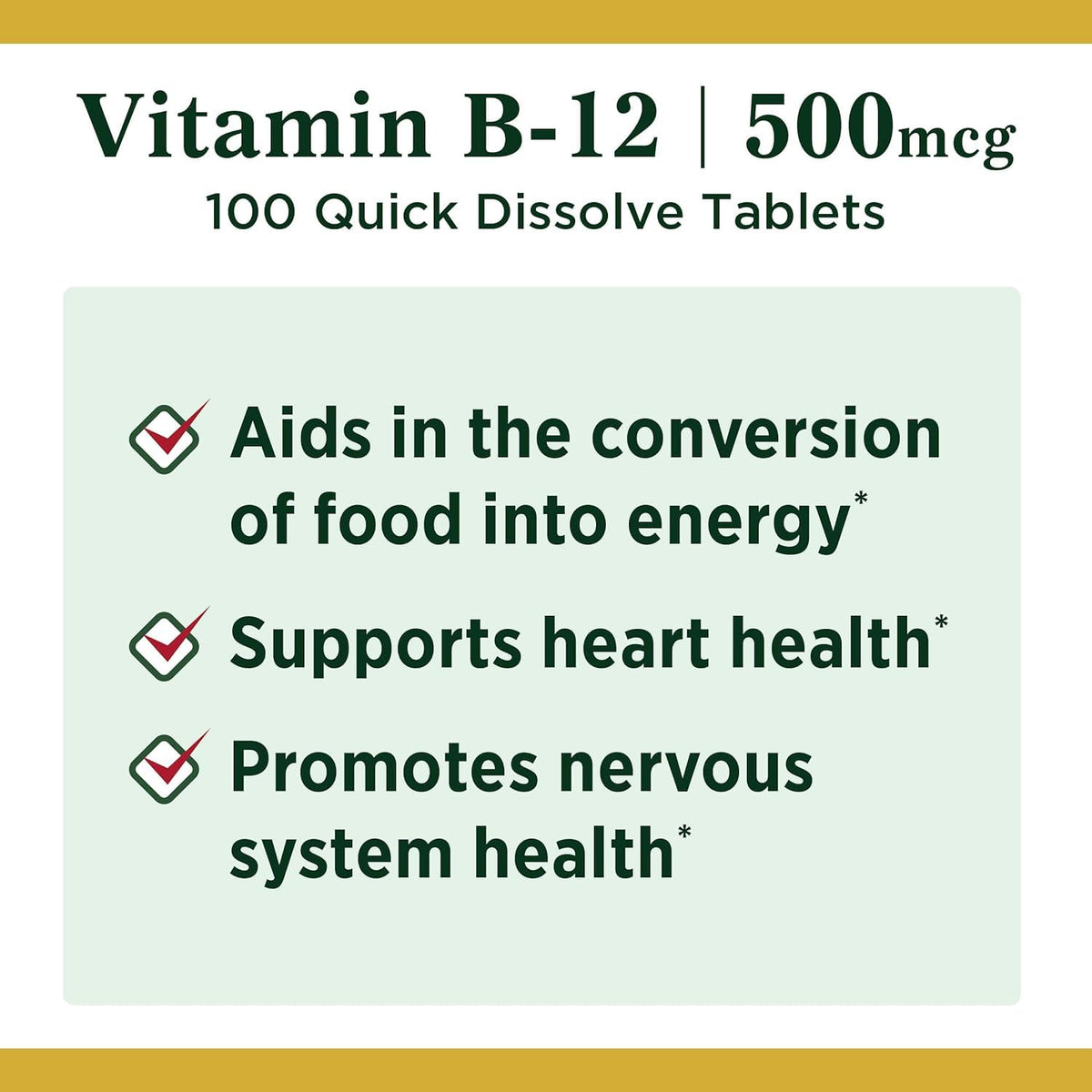 Nature's Bounty Vitamin B-12 500 mcg - 200 Tablets - image 3