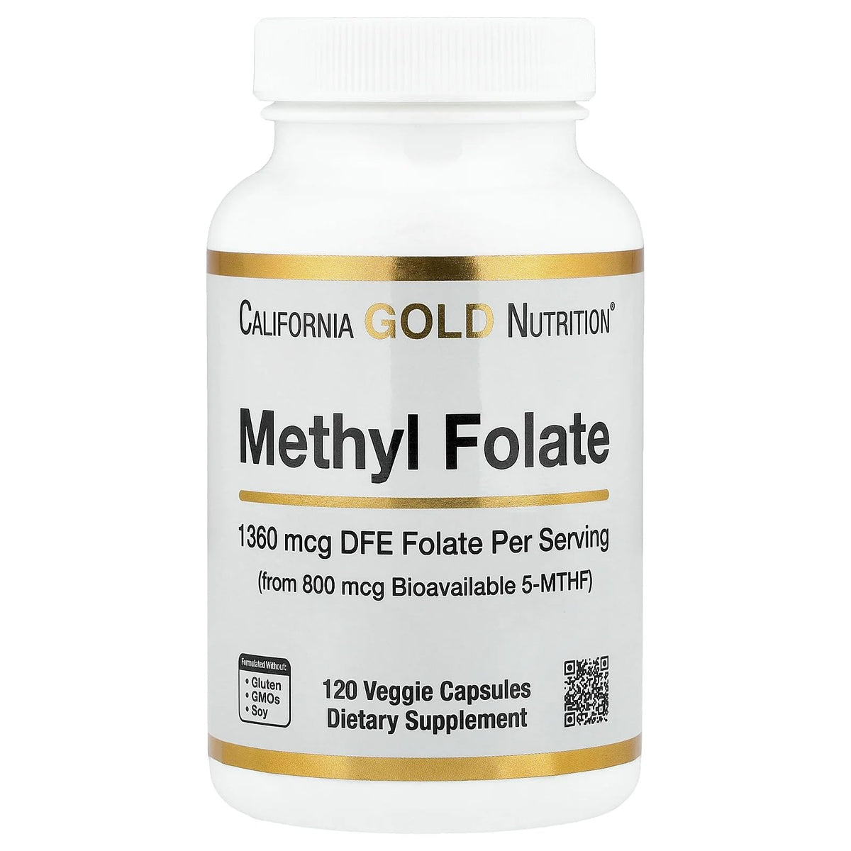 Lake Avenue Methyl Folate and Vitamin C - 120 Vegetarian Capsules