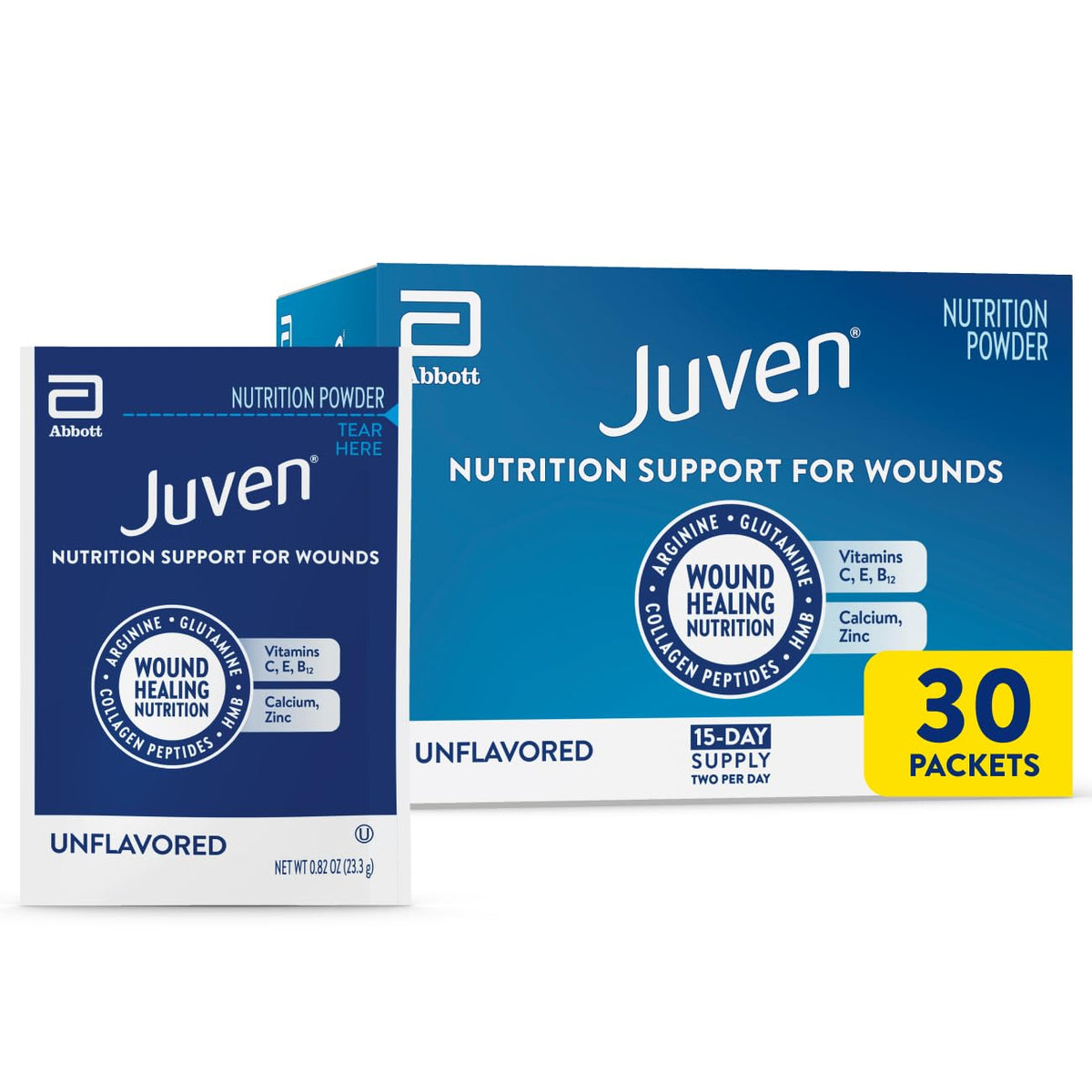 Juven Nutrition Support for Wound Healing, Unflavored, 30ct