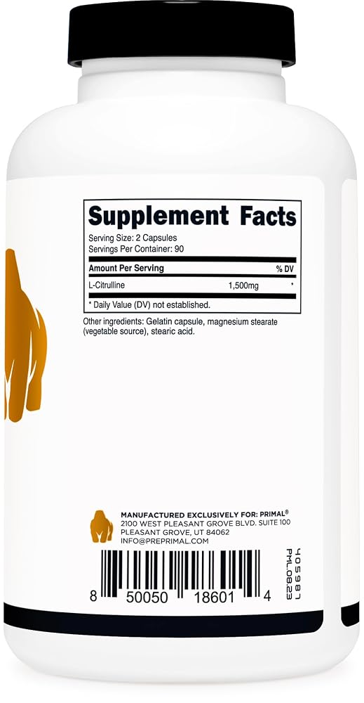 Primal L-Citrulline 1,500mg - 180 Capsules - image 4