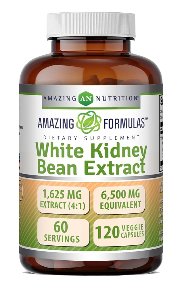 Amazing Nutrition White Kidney Bean Extract 1650 mg - 120 Vegetarian Capsules