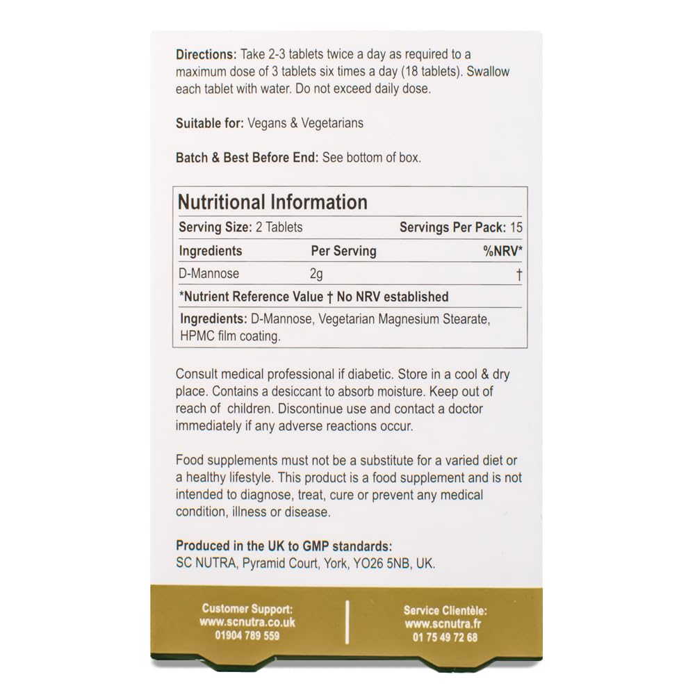 Sweet Cures D-Mannose Tablets 1000mg - 30 Tablets - image 4