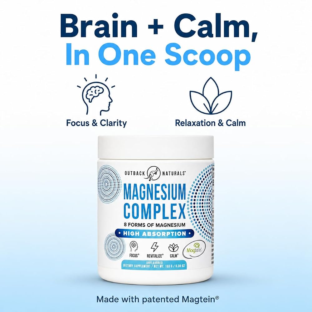 Outback Naturals Magnesium Complex Powder Brain Health - 30 Servings - image 2