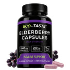 ECO-TASTE Black Elderberry Capsules with Zinc & Vitamin C - 120 Count