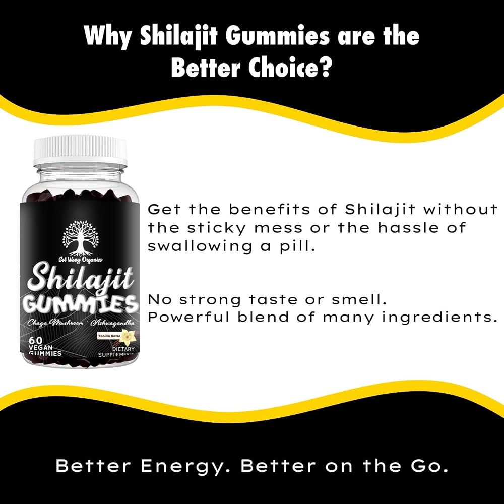 GET WAVY ORGANICS Pure Himalayan Shilajit Gummies - 60 Gummies - image 4