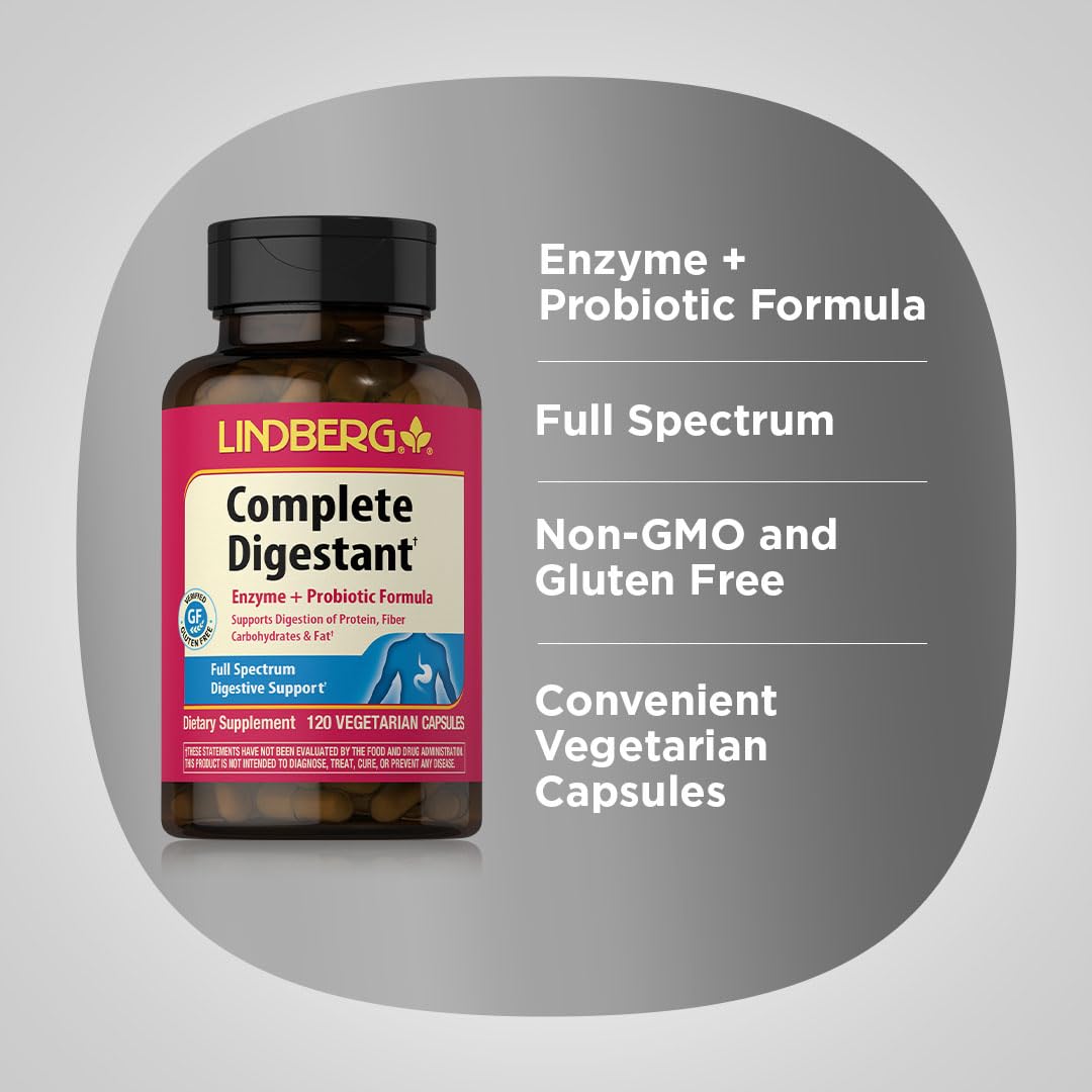 Lindberg Complete Digestant Multi-Enzyme Formula - 120 Capsules - image 4