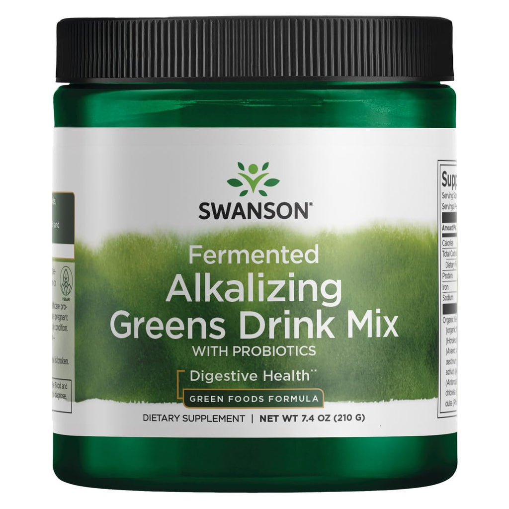 Swanson Fermented Alkalizing Greens Drink Mix Powder - 7.4 oz