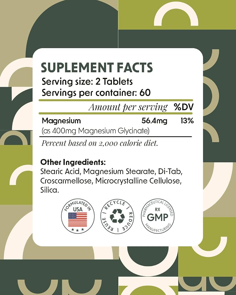Alpha & Omega Nutrition Magnesium Glycinate 400mg - 120 Tablets - image 2
