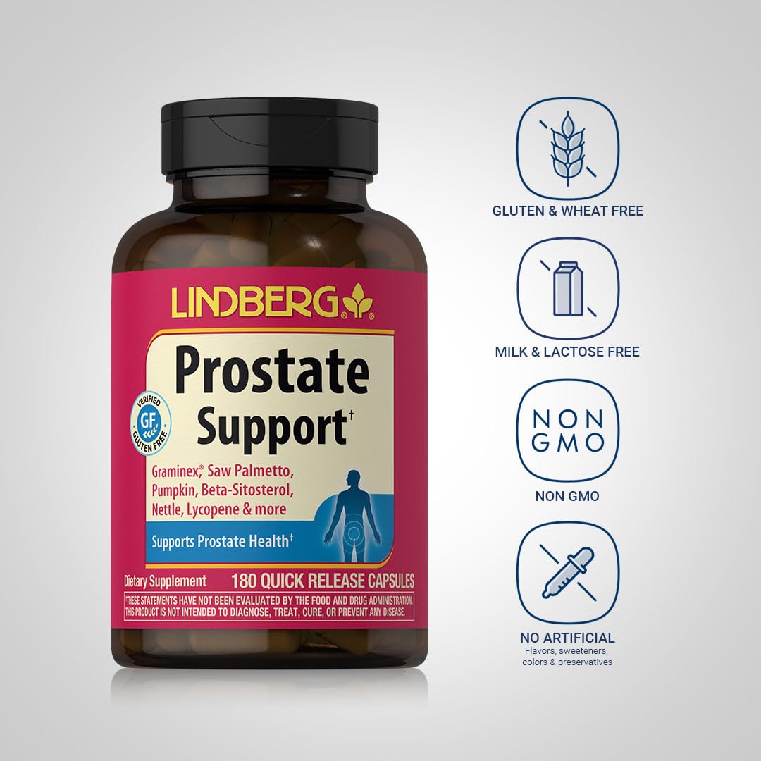 Lindberg Prostate Supplement for Men - 180 Capsules - image 3