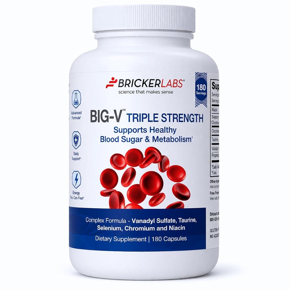 Bricker Labs Big-V Triple Strength Vanadyl Supplement - 180 Capsules