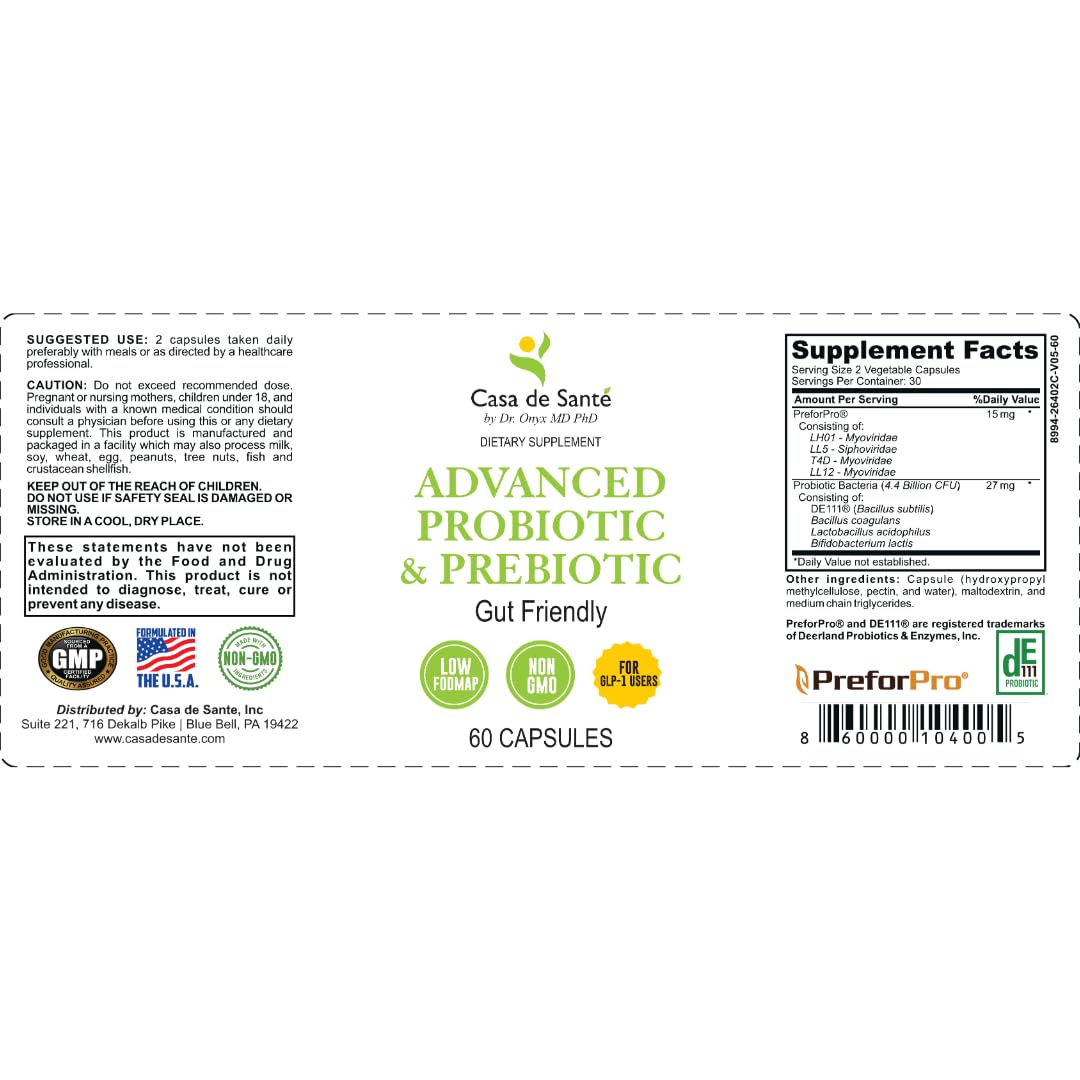 Casa de Sante Advanced Probiotic & Prebiotic Synbiotic - image 2