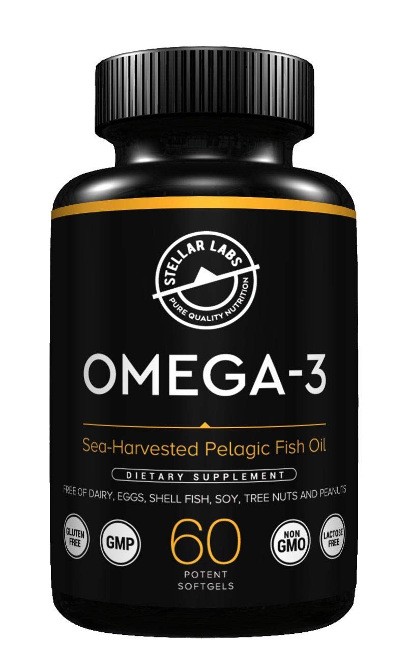 Stellar Labs Omega-3 Fish Oil Supplement - 60 Capsules