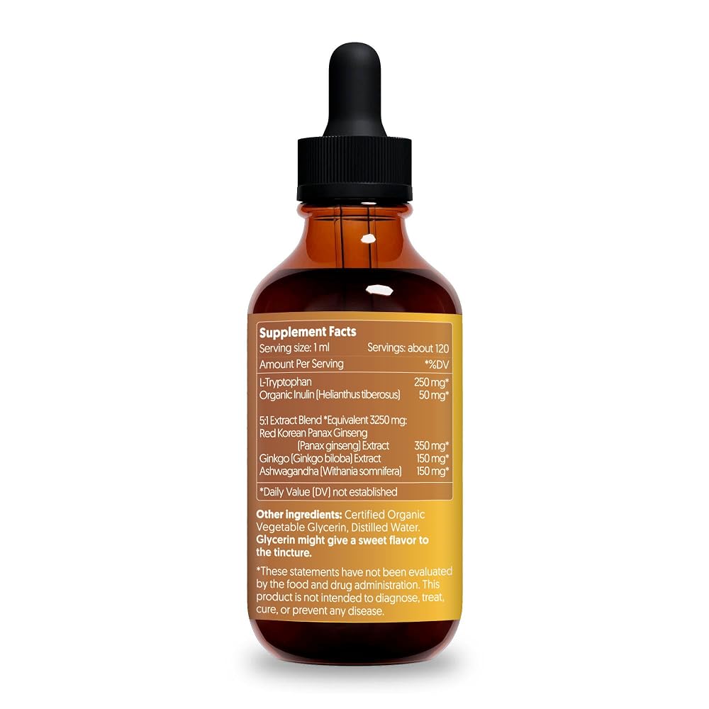 HERBANA MANUFACTURING Ginseng Liquid Extract with L-Tryptophan - 4 fl oz - image 3