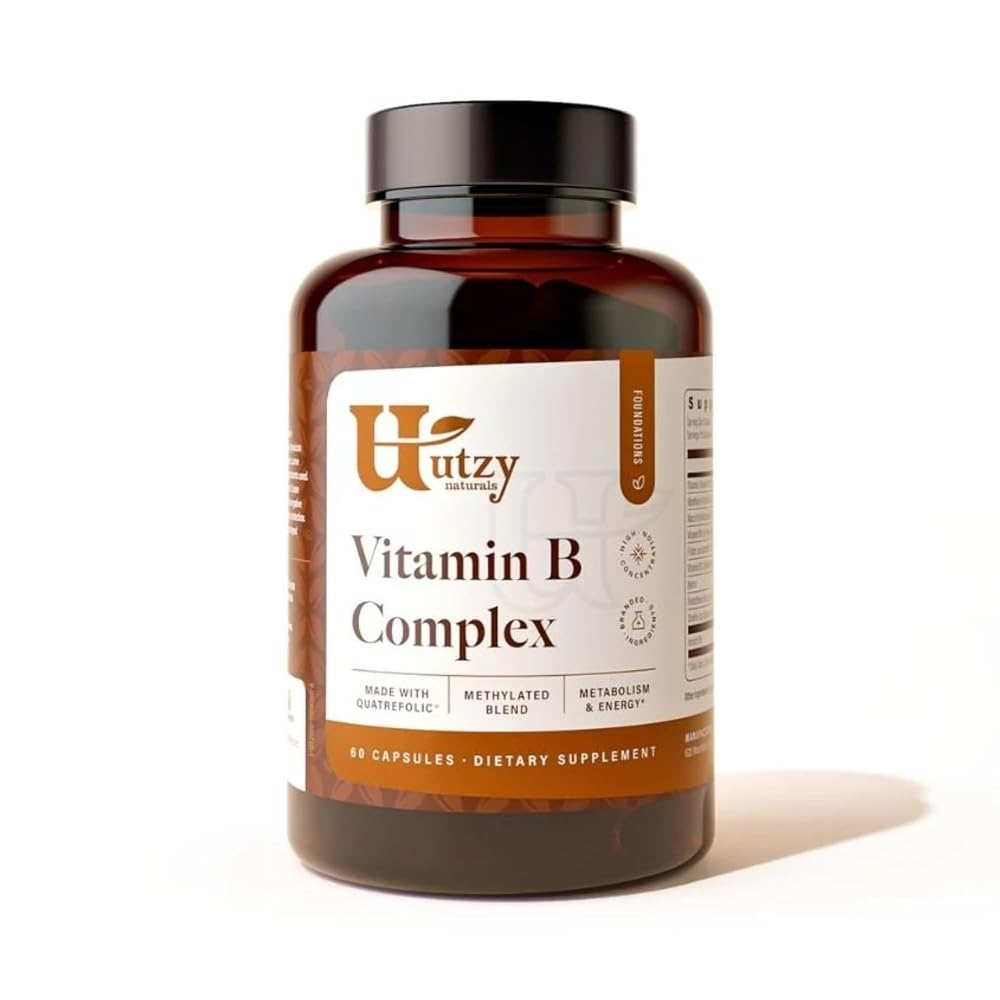 Utzy Naturals Vitamin B Complex All 8 B Vitamins - 60 Capsules