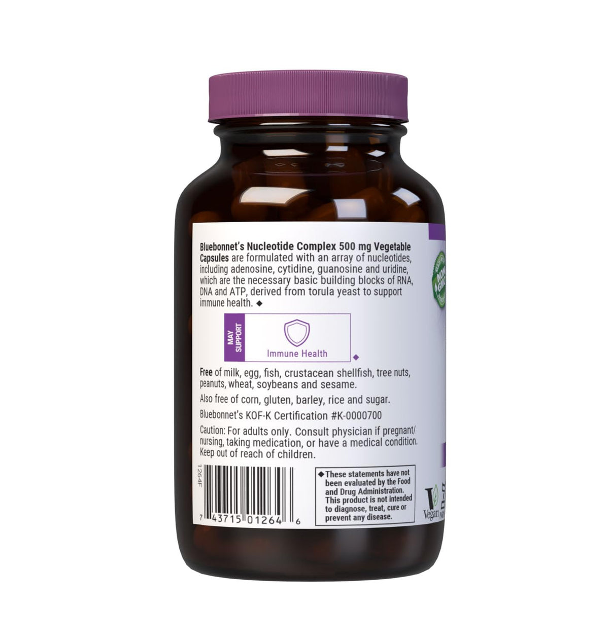 BlueBonnet Nutrition Nucleotide Complex 500 mg - 60 Vegetable Capsules - image 3