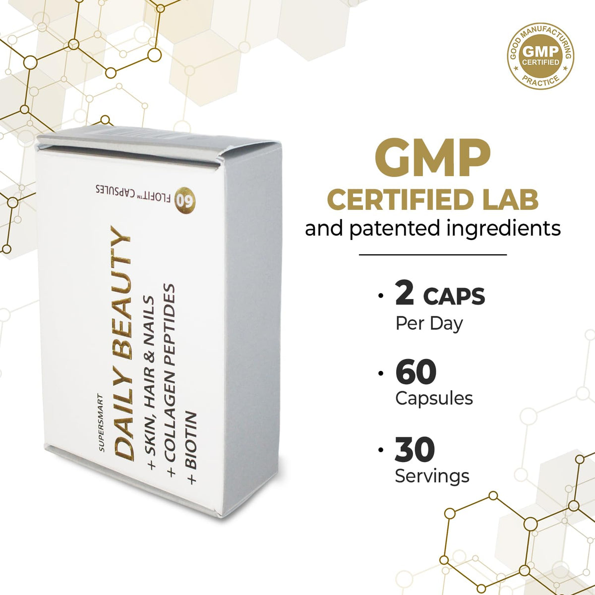 Supersmart Daily Beauty with Verisol Collagen Peptides - 60 Capsules - image 4