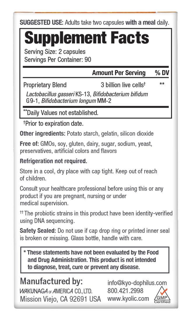 Kyolic Kyo-Dophilus Digestion and Immune Health Probiotic Supplement