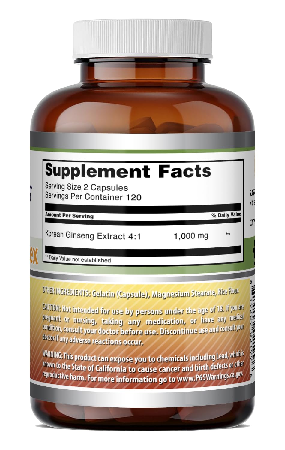 Amazing Nutrition Ginseng Complex 1000mg Korean Extract - 240 Capsules - image 6