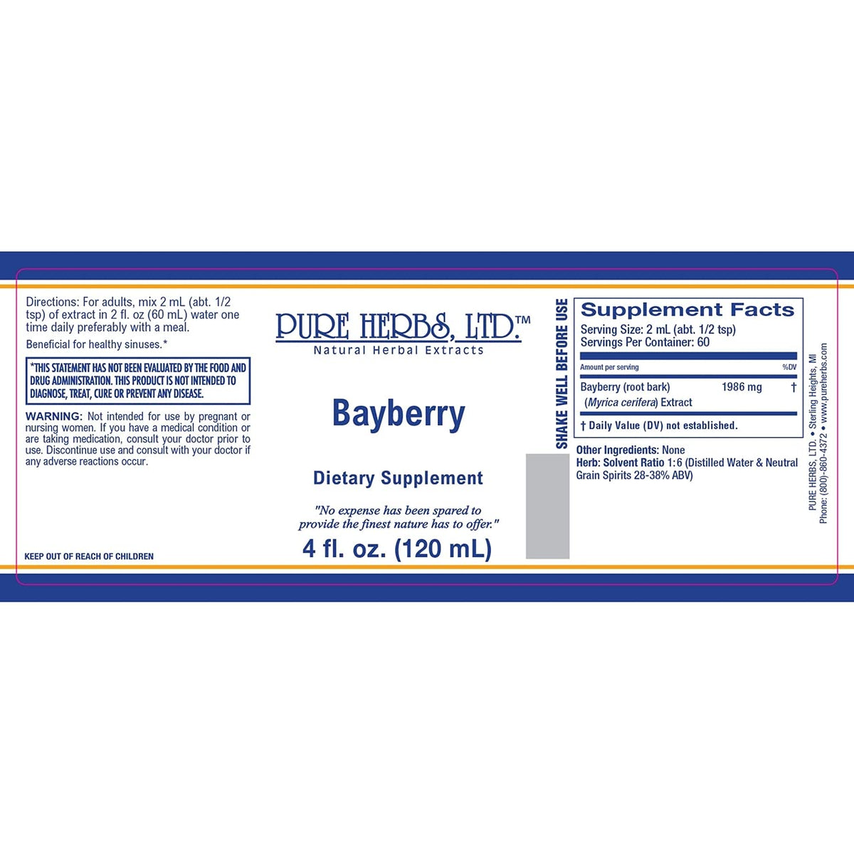 Pure Herbs Bayberry Liquid - 4 fl oz - image 2