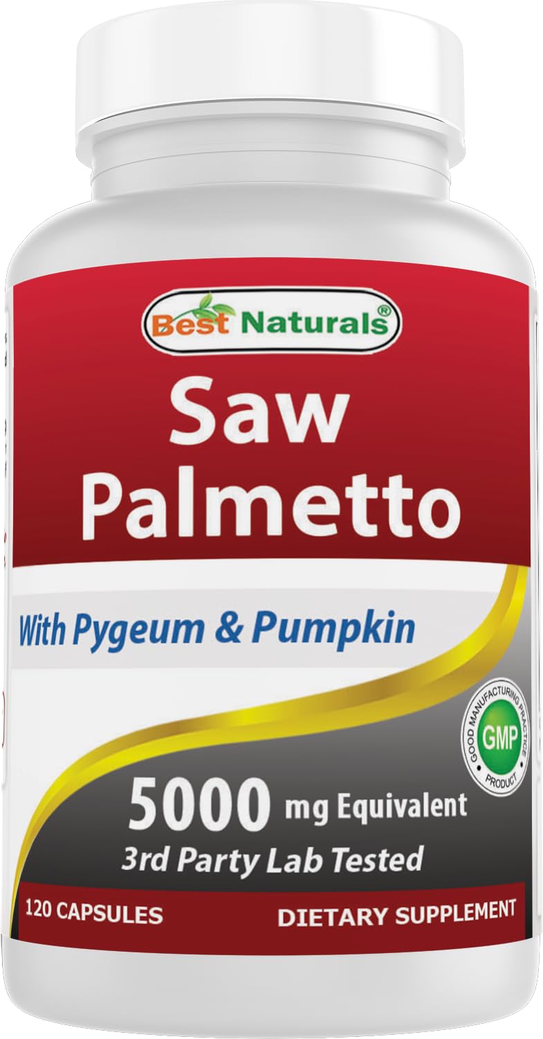 Best Naturals Saw Palmetto 10:1 Extract Prostate Supplements - 120 Capsules