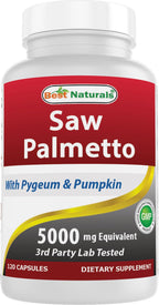 Best Naturals Saw Palmetto 10:1 Extract Prostate Supplements - 120 Capsules