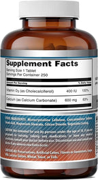 Amazing Nutrition Calcium with Vitamin D3 Supplement - 500 Tablets - image 6