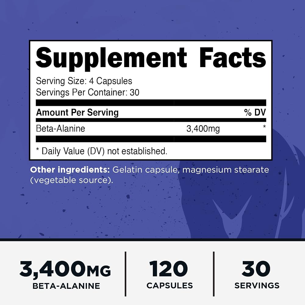 Primal Beta-Alanine Capsules 3400mg - 120 Capsules - image 2