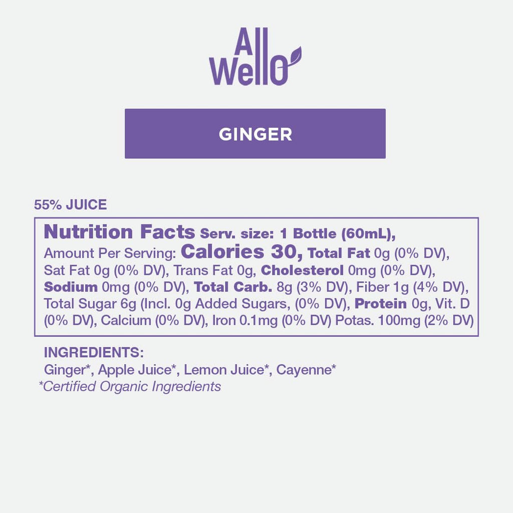 AllWellO Organic Cold-Pressed Ginger Shot - 6 Pack (2 fl oz each) - image 3