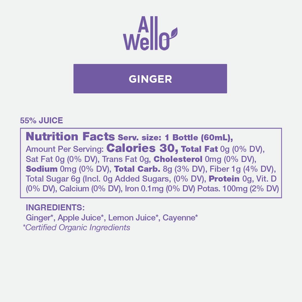 AllWellO Organic Cold-Pressed Ginger Shot - 6 Pack (2 fl oz each) - image 3