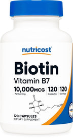 Nutricost Biotin Vitamin B7 10,000mcg - 120 Capsules