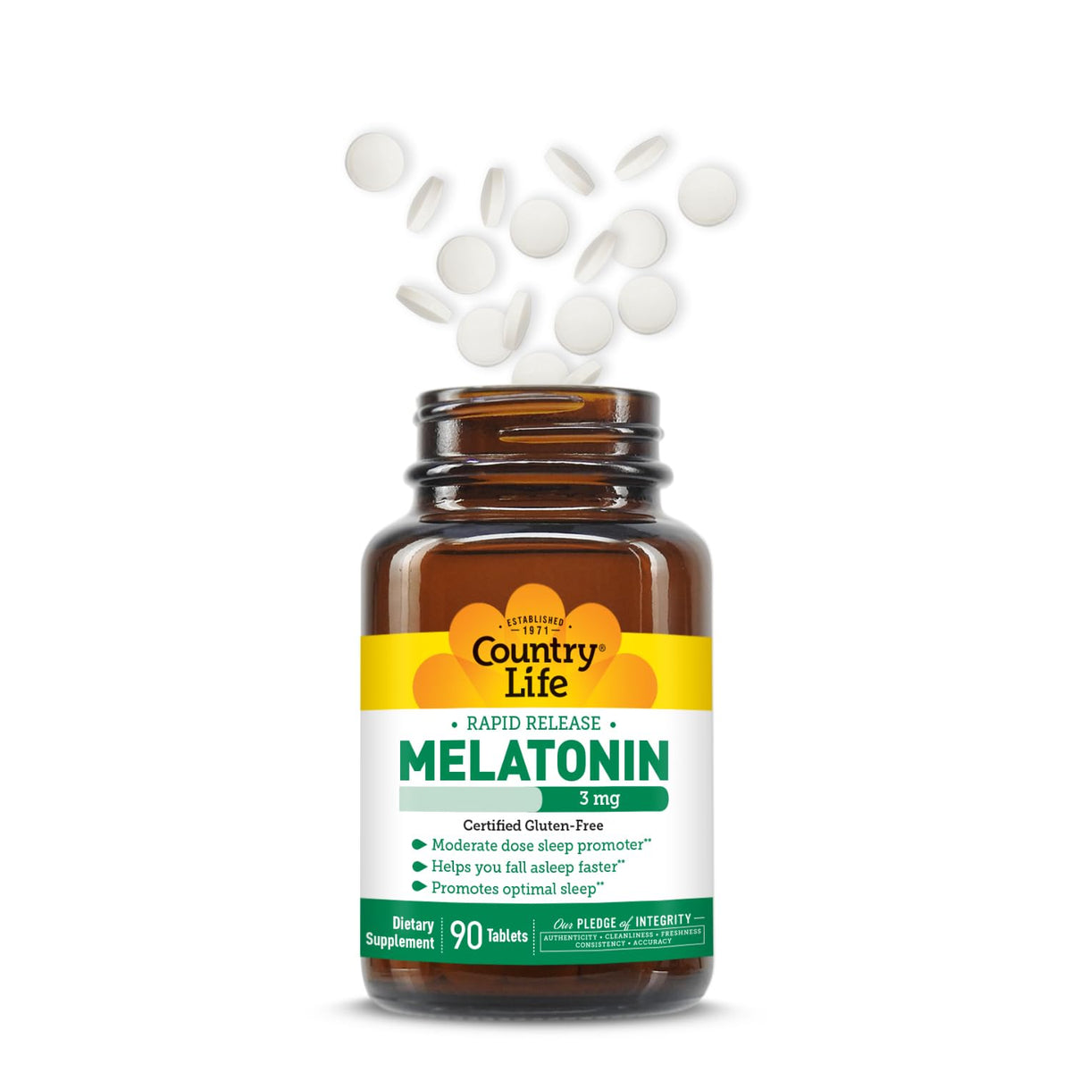 Country Life Melatonin Sleep Aid 3mg - 90 Tablets - image 2