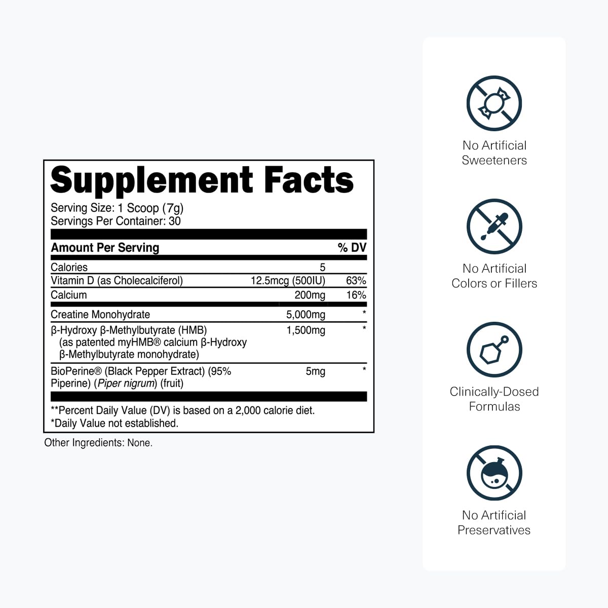 Transparent Labs Creatine HMB Powder Unflavored - 30 Servings - image 3