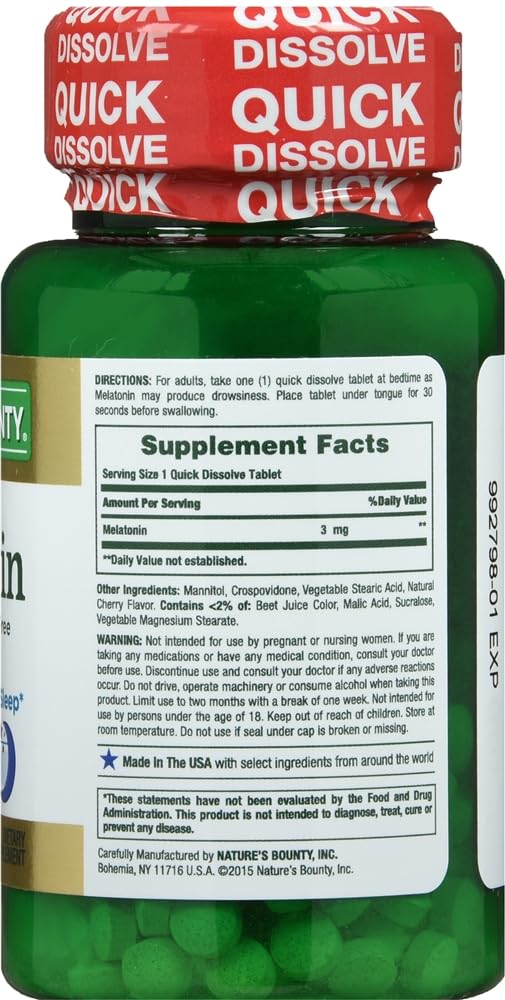 Nature's Bounty Melatonin 3 mg Tablets - 720 Count - image 3