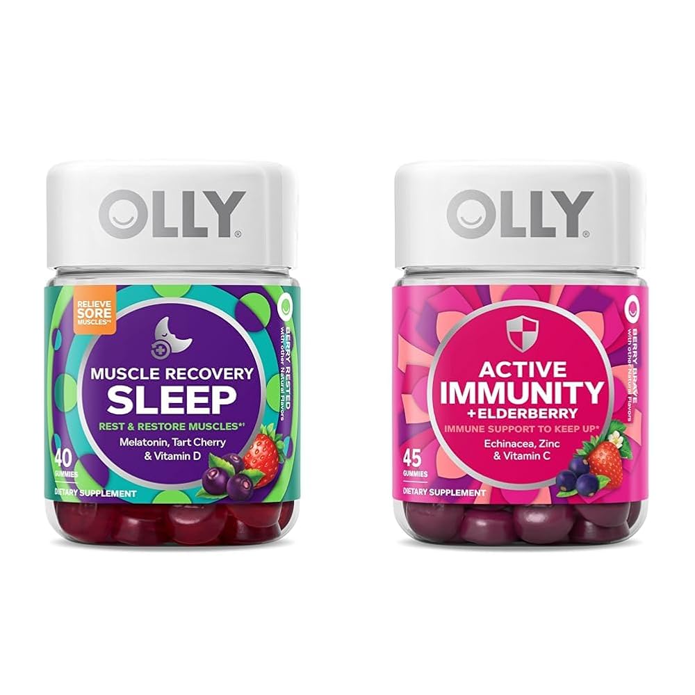 OLLY Muscle Recovery Sleep & Active Immunity Gummies Bundle