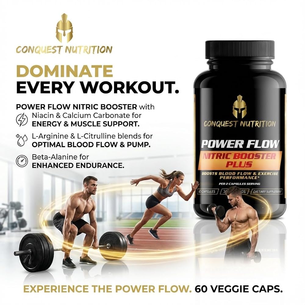 Conquest Nutrition Power Flow Nitric Booster - 60 Vegetarian Capsules - image 9