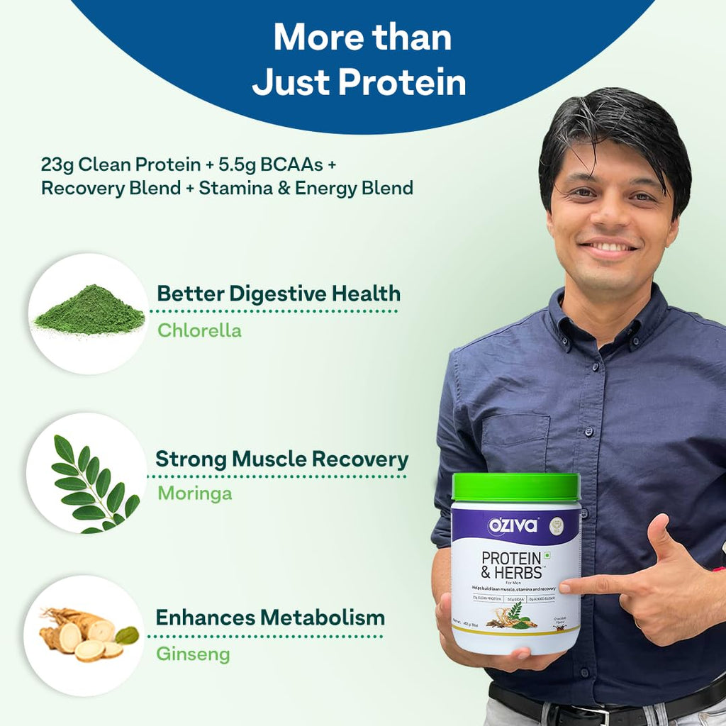 OZiva Protein & Herbs Men with Multivitamins for Stamina - 1.1 lbs - image 3