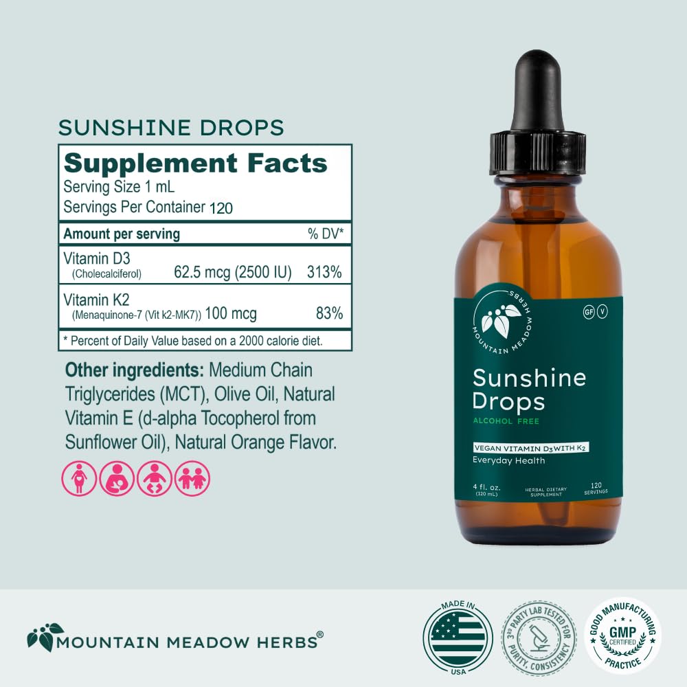 Mountain Meadow Herbs Sunshine Drops Vegan Vitamin D3 - 4 fl oz - image 4