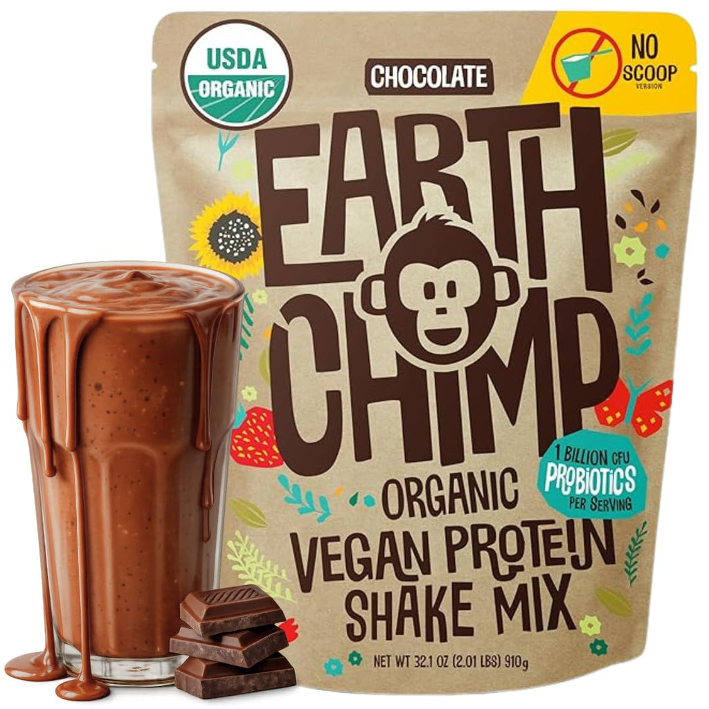 EarthChimp Organic Vegan Protein Powder Chocolate - 2lb