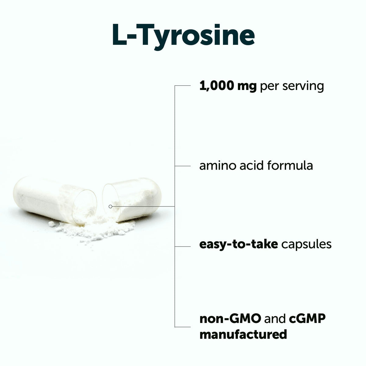Micro Ingredients L-Tyrosine 1,000 mg - 240 Capsules - image 2