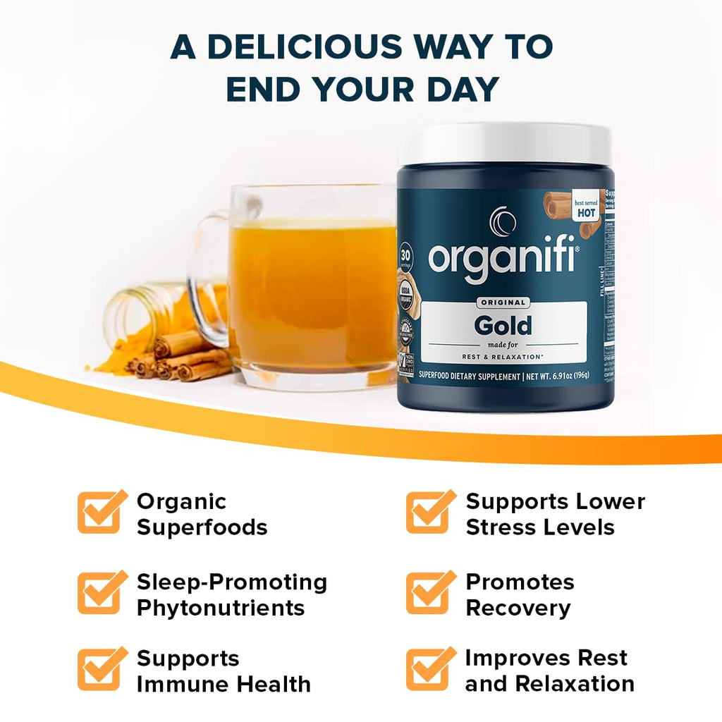 Organifi Gold Turmeric Tea Powder for Sleep - 30 Servings - image 4