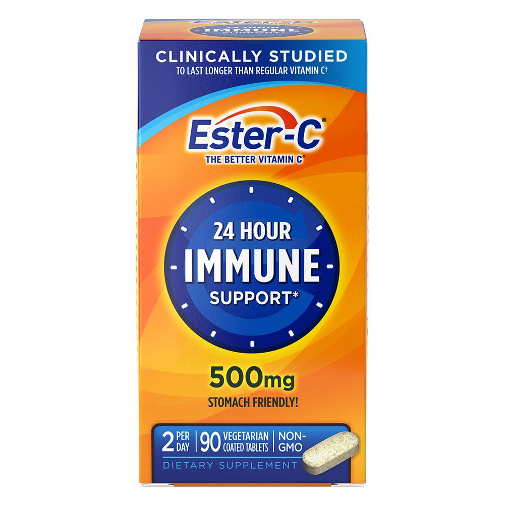 Ester-C Vitamin C 500 mg Coated Tablets - 90 Count