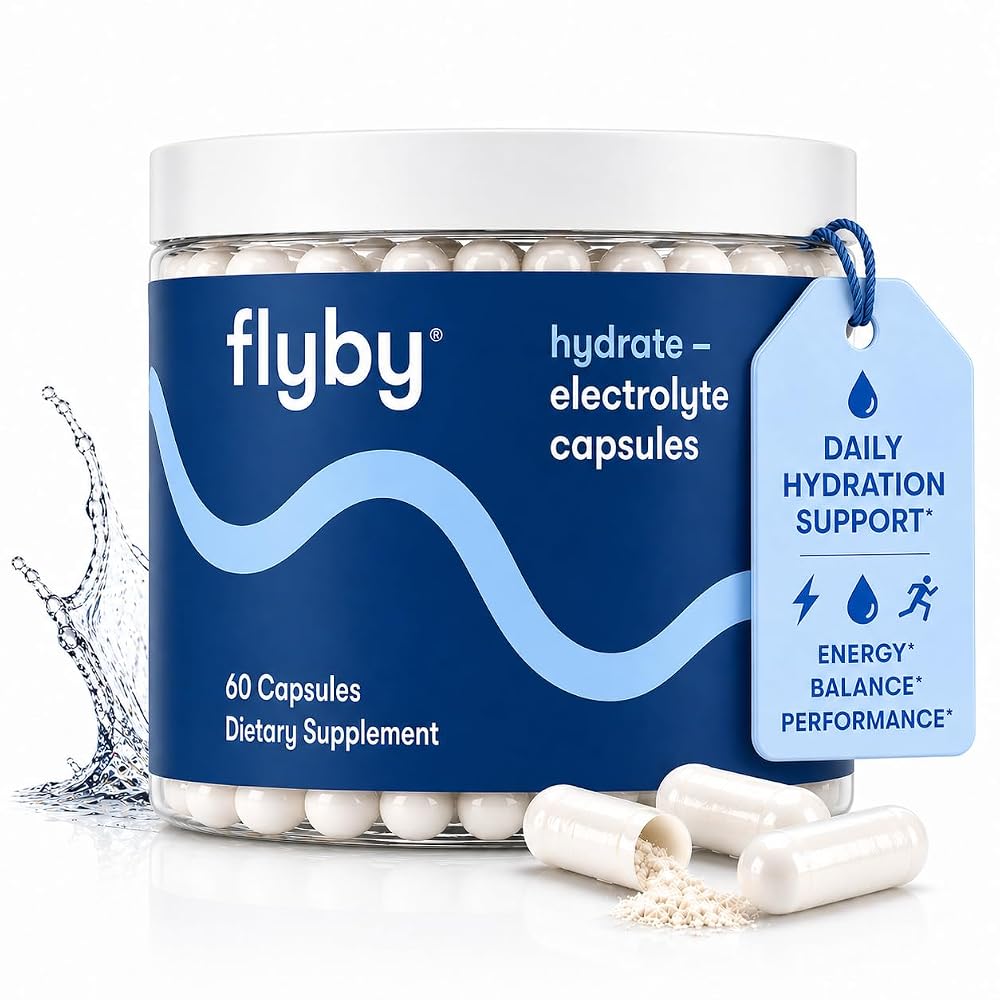 Flyby Electrolyte Capsules, No Added Sugar, Non-GMO - 60 Count