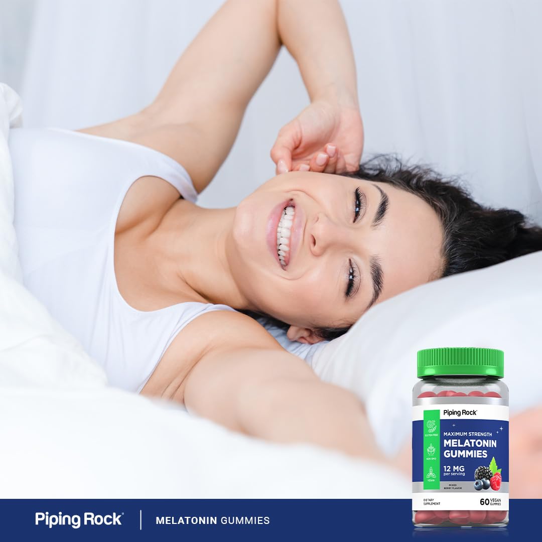 Piping Rock Melatonin Gummies 12mg - 60 Gummies - image 6