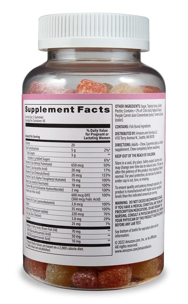 Amazon Basics Prenatal & DHA Gummy - 90 Count - image 2